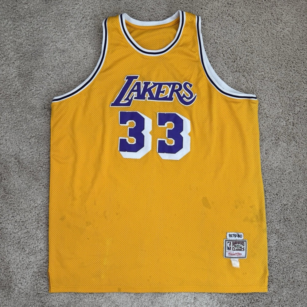 Vtg 1979-80 Mitchell & Ness Kareem Abdul-Jabbar #33 Jersey Sz 56 Gold LA Lakers